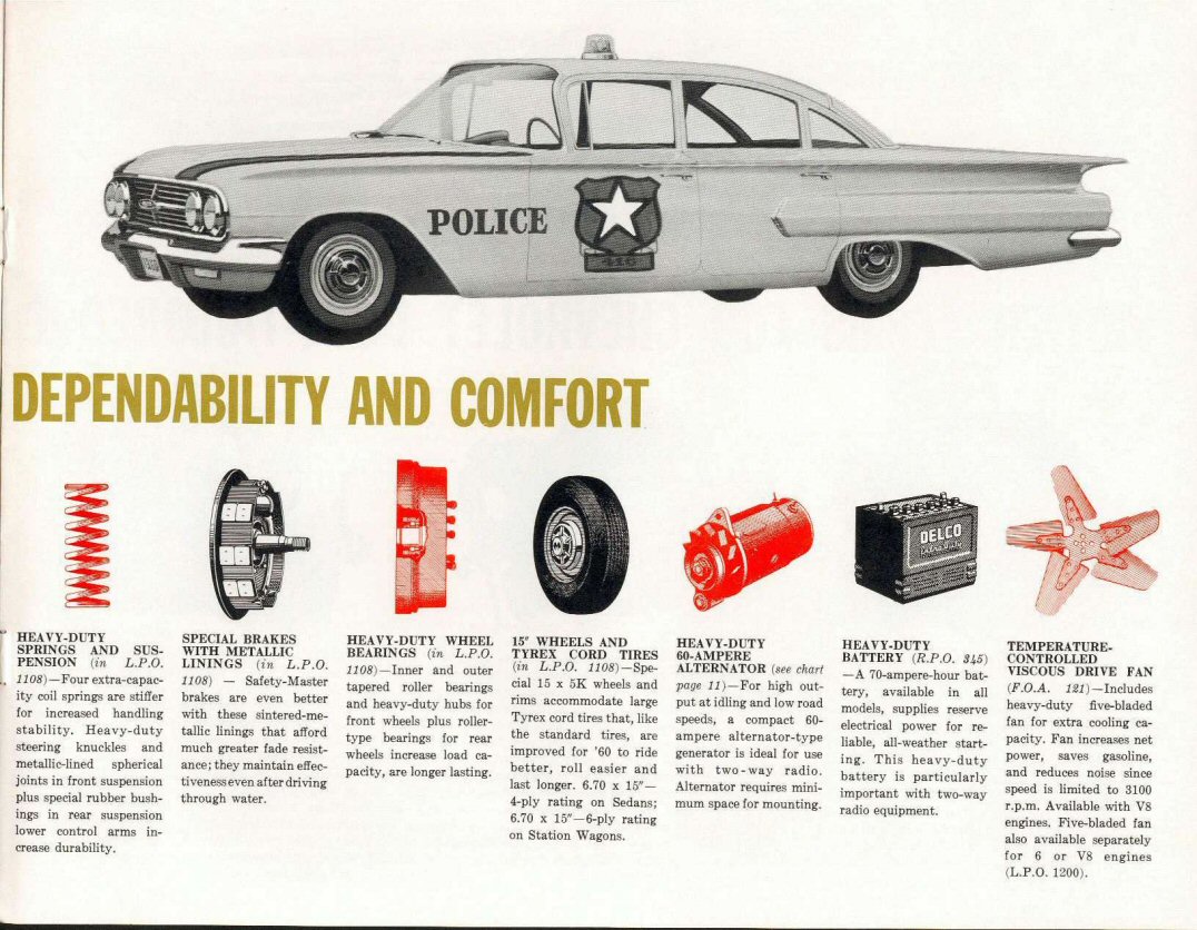 1960 Chevrolet Police Vehicles Brochure Page 7
